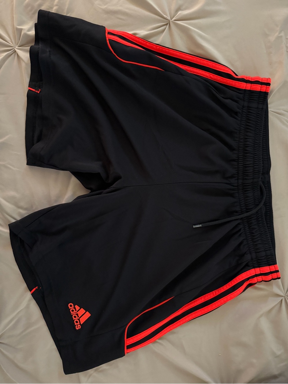 Adidas Men’s Black/Solar Red Soccer Shorts